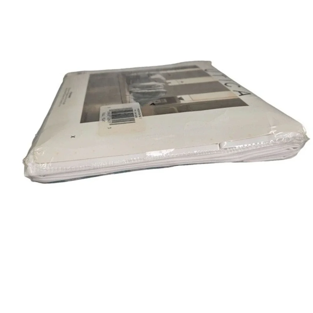 Utica Full Flat Sheet Gray Border No‎ Iron Percale Cotton Blend New Bedding READ